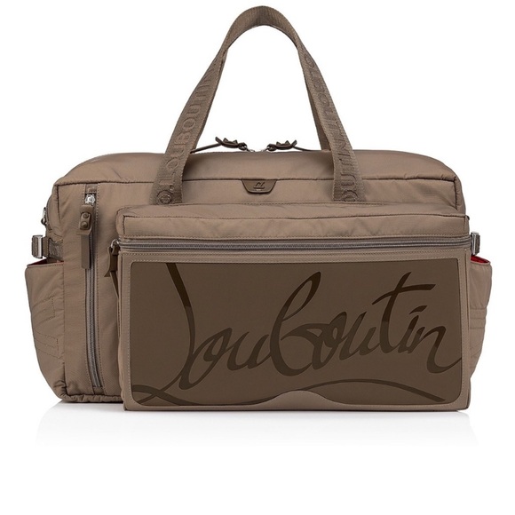 Christian Louboutin Tan Duffel Bag with Signature Logo